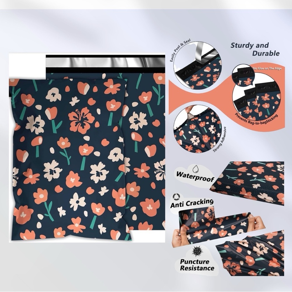 10 Poly mailers - Tulip Print 🌷